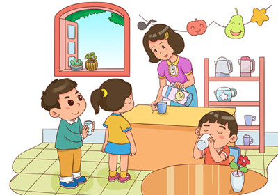 幼儿园喝水流程图卡通
